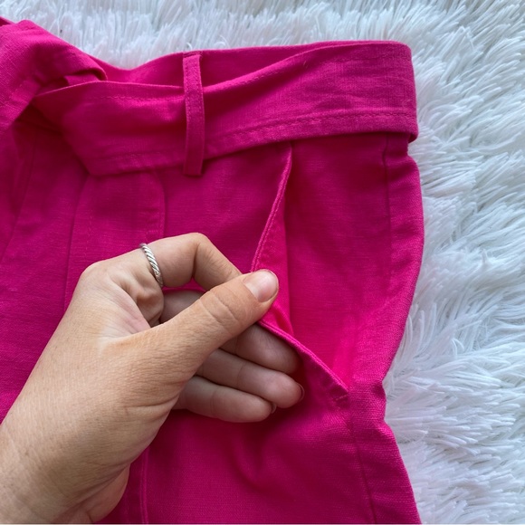 J. CREW • Linen Blend High Rise Front Tie Shorts size 4 - Picture 9 of 16